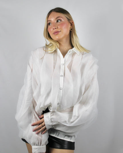 Blouse Blanche à volants - Maison Blondie