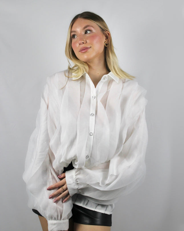 Blouse Blanche à volants - Maison Blondie