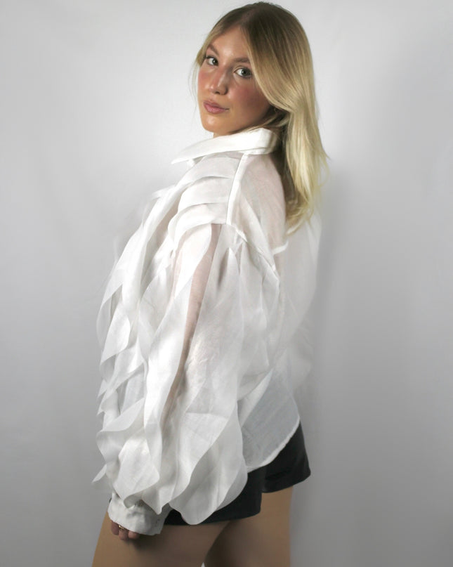 Blouse Blanche à volants - Maison Blondie